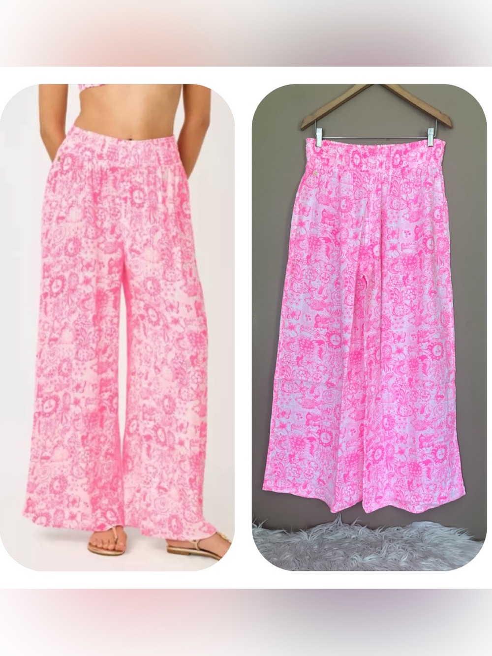 {Lilly Pulitzer} Enzo Coverup Pant Pull-On in Cherry Blossom Pink - Womens XL